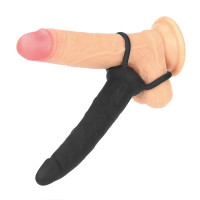 Анальна насадка Lovetoy Silicone Fantasy Double Prober, чорна