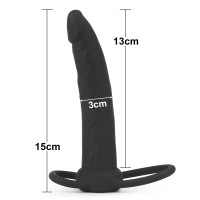 Анальна насадка Lovetoy Silicone Fantasy Double Prober, чорна — Просмотреть изображение 3