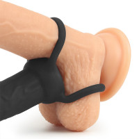 Анальна насадка Lovetoy Silicone Fantasy Double Prober, чорна — Просмотреть изображение 4