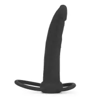 Анальна насадка Lovetoy Silicone Fantasy Double Prober, чорна — Просмотреть изображение 5