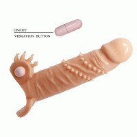Насадка на пеніс з вібрацією Pretty Love Penis Sleeve Connor, тілесна — Просмотреть изображение 7