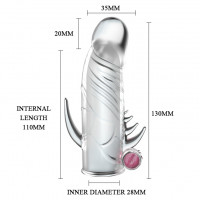 Насадка на пеніс з вібрацією Penis Sleeve For Men, прозора — Просмотреть изображение 3