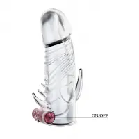 Насадка на пеніс з вібрацією Penis Sleeve For Men, прозора — Переглянути зображення 5