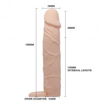 Насадка на пеніс Pretty Love Penis Sleeve, тілесна, 18 см — Просмотреть изображение 9