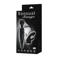 Універсальний масажер з насадкою Sensual Massager, чорний — Просмотреть изображение 6