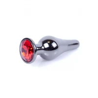 Анальна пробка B - Series HeavyFun Jewellery Dark Silver, червона — Переглянути зображення 6