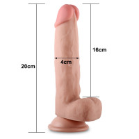 Реалістичний фалоімітатор 8'' Sliding Skin Dual Layer Dong - Whole Testicl