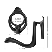Насадка на член B - Series Joy Tail Cock Ring Stay Hard, чорна — Просмотреть изображение 5