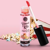 Блиск для губ з ефектом вібрації Secret Play Vibrant Kiss Pleasure For Two Lip Gloss Sweet Popcorn, — Просмотреть изображение 4