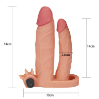 Насадка на член Add 1 Vibrating Double Penis Sleeve — Просмотреть изображение 6