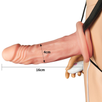 Порожнистий страпон з вібрацією Lovetoy Vibrating Unisex Hollow Strap On, тілесний
