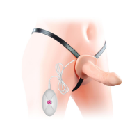 Порожнистий страпон з вібрацією Lovetoy Vibrating Unisex Hollow Strap On, тілесний — Просмотреть изображение 4