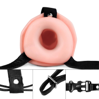 Порожнистий страпон з вібрацією Lovetoy Vibrating Unisex Hollow Strap On, тілесний — Просмотреть изображение 5