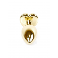 Анальна пробка B - Series HeavyFun Jewellery Gold Heart, бірюзове серце
