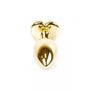 Анальна пробка B - Series HeavyFun Jewellery Gold Heart, бірюзове серце