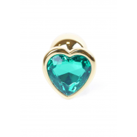 Анальна пробка B - Series HeavyFun Jewellery Gold Heart, бірюзове серце — Просмотреть изображение 4