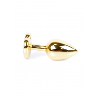 Анальна пробка B - Series HeavyFun Jawellery Gold Heart, чорна — Просмотреть изображение 3