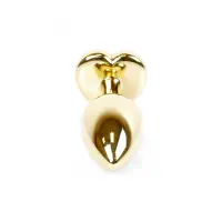 Анальна пробка B - Series HeavyFun Jawellery Gold Heart, чорна — Переглянути зображення 4