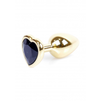 Анальна пробка B - Series HeavyFun Jawellery Gold Heart, чорна — Просмотреть изображение 5