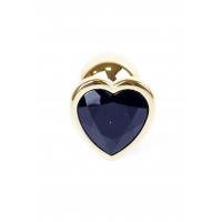 Анальна пробка B - Series HeavyFun Jawellery Gold Heart, чорна — Просмотреть изображение 6