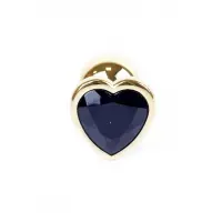 Анальна пробка B - Series HeavyFun Jawellery Gold Heart, чорна — Переглянути зображення 6