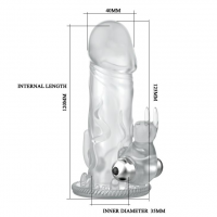 Насадка на член BAILE Brave Man Vibrating, з вібрацією, прозора — Просмотреть изображение 5