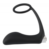 Вібростимулятор простати з ерекційним кільцем Black Velvets Vibrating Ring &amp; Plug, чорний — Просмотреть изображение 4