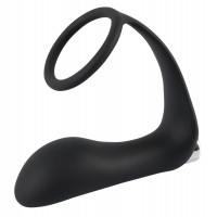 Вібростимулятор простати з ерекційним кільцем Black Velvets Vibrating Ring &amp; Plug, чорний — Просмотреть изображение 6