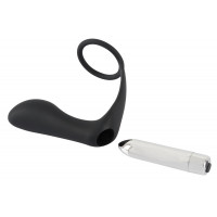 Вібростимулятор простати з ерекційним кільцем Black Velvets Vibrating Ring &amp; Plug, чорний — Просмотреть изображение 8