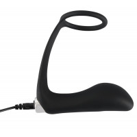 Вібростимулятор простати з ерекційним кільцем Black Velvets Vibrating Ring &amp; Plug, чорний — Просмотреть изображение 9