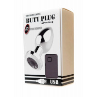 Анальна пробка з вібро Rechargeable Butt Plug USB 10 Functions - Silver — Просмотреть изображение 3