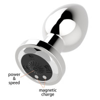 Анальна пробка з вібро Rechargeable Butt Plug USB 10 Functions - Silver — Просмотреть изображение 4