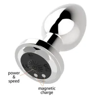 Анальна пробка з вібро Rechargeable Butt Plug USB 10 Functions - Silver — Переглянути зображення 4