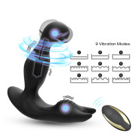 Вібростимулятор простати з ротацією Prostate Massager Bat King, чорний — Просмотреть изображение 7