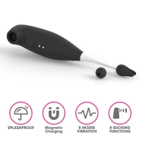 Кліторальний вібратор з вакуумним стимулятором IJOY Rechargeable Clit Pro, чорний — Переглянути зображення 8