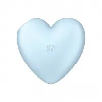 Вакуумний стимулятор клітора для жінок з вібрацією Satisfyer Cutie Heart, блакитний — Переглянути зображення 7