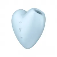Вакуумний стимулятор клітора для жінок з вібрацією Satisfyer Cutie Heart, блакитний — Переглянути зображення 8