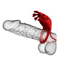 Віброкільце для члена Pretty Love Vibrant Penis Ring Ruben, червоне