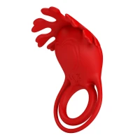 Віброкільце для члена Pretty Love Vibrant Penis Ring Ruben, червоне — Переглянути зображення 3