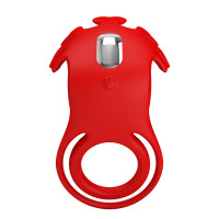 Віброкільце для члена Pretty Love Vibrant Penis Ring Ruben, червоне — Просмотреть изображение 5