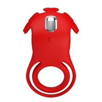 Віброкільце для члена Pretty Love Vibrant Penis Ring Ruben, червоне — Переглянути зображення 5