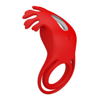 Віброкільце для члена Pretty Love Vibrant Penis Ring Ruben, червоне — Просмотреть изображение 6