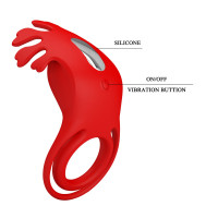 Віброкільце для члена Pretty Love Vibrant Penis Ring Ruben, червоне — Просмотреть изображение 9