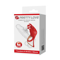 Віброкільце для члена Pretty Love Vibrant Penis Ring Ruben, червоне — Просмотреть изображение 11