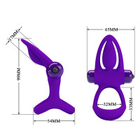 Віброкільце для члена Pretty Love Vibration Cock Ring, фіолетове — Переглянути зображення 8