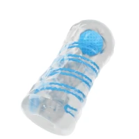 Мастурбатор Pretty Love Transparent Spiral Masturbator, блакитний — Переглянути зображення 2