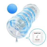 Мастурбатор Pretty Love Transparent Spiral Masturbator, блакитний — Переглянути зображення 3