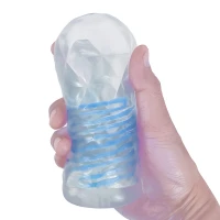 Мастурбатор Pretty Love Transparent Spiral Masturbator, блакитний — Переглянути зображення 5