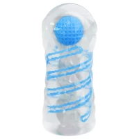 Мастурбатор Pretty Love Transparent Spiral Masturbator, блакитний — Переглянути зображення 7
