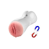 Мастурбатори Vibrating and Flashing Masturbation Cup USB 7+7 Function / Talk Mode (White)